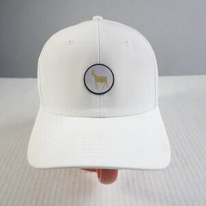 American Needle Mens White GOAT Patch Fitted Golf Hat Baseball Cap Size S/M NWOT